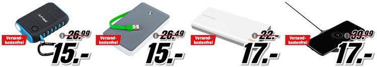 Media Markt Powerbank Aktion: günstige Akkus für Unterwegs ab 6€ inkl. VSK