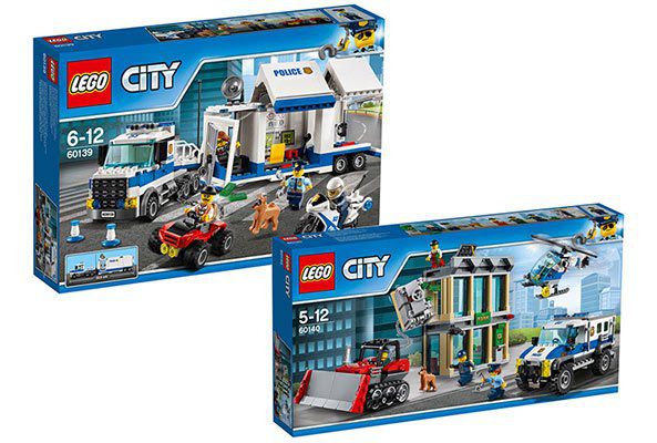 LEGO City Bundle: Mobile Einsatzzentrale 60139 und Bankraub mit Planierraupe 60140 für 56,54€ (statt 74€)