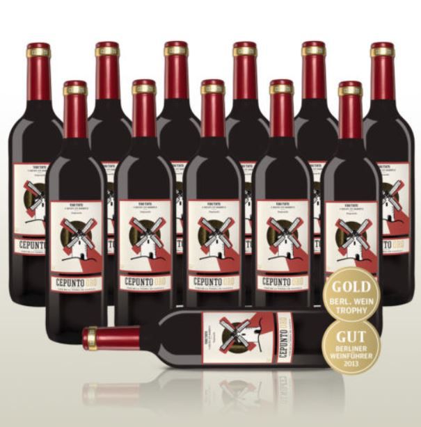 12 Fl. Cepunto Oro - spanischer Tempranillo Rotwein für 35,90€ 12 Fl. Cepunto Oro spanischer Tempranillo Rotwein für 35,90€