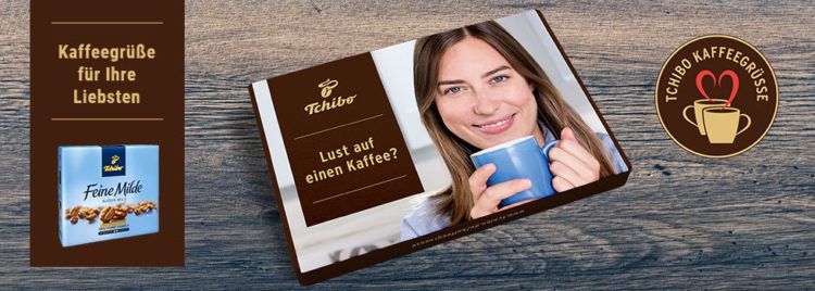 Kaffeegrüße mit 50g Tchibo Feine Milde gratis verschicken