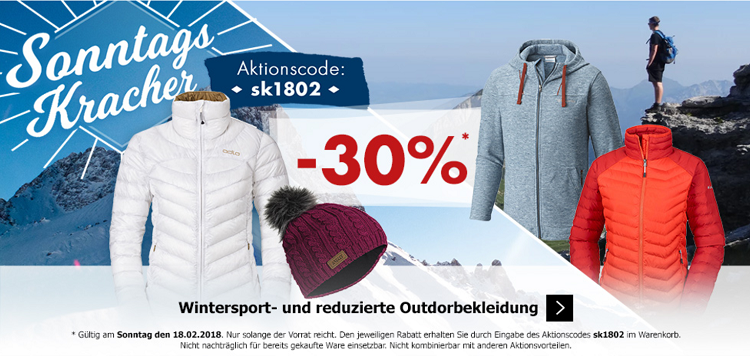 Karstadt Sonntags Kracher mit 30% Rabatt auf Wintersport Kleidung