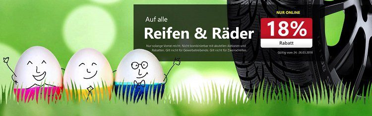 18% auf alle Reifen bei A.T.U   VSK frei ab 50€