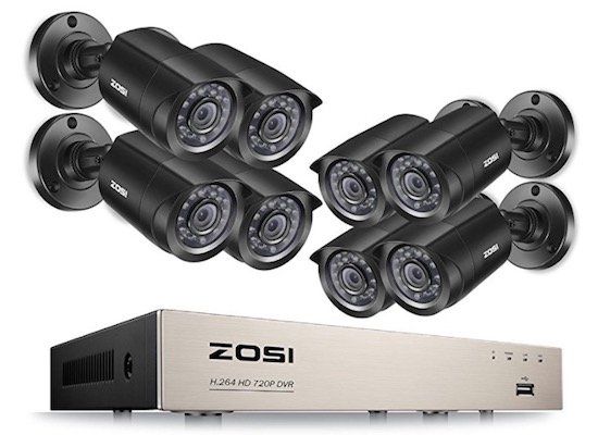 ZOSI 8CH HD 720P DVR CCTV Überwachungsset für 159,99€ (statt 210€)
