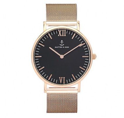 Vorbei! Kapten and Son Campus Black Mesh Uhr in Rosegold für 80,55€ (statt 179€)