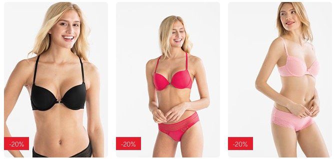 C&A: 20% auf Damen Lingerie und Düfte + keine VSK + 10% Gutschein