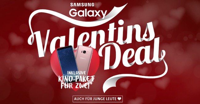 Samsung Galaxy S8 für 4,95€ + o2 Free M mit 10GB LTE für 34,99€ mtl. + 50€ Kino Paket* gratis