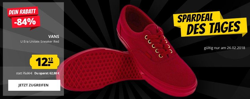 Vans U Era Unisex Sneaker in Rot für 16€ (statt 25€)
