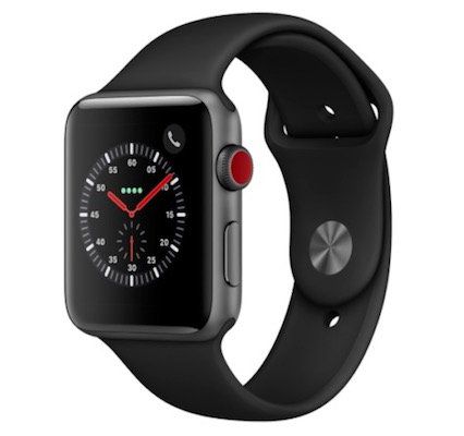 Apple Watch Series 3 (GPS + Cellular) 42 mm mit Sportarmband für 426,87€ (statt 460€)