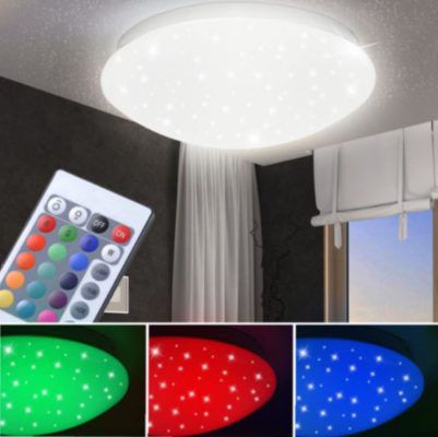 Globo LED RGB Deckenleuchte mit Sternen Effekt und Dimmer inkl. FB für 27,50€