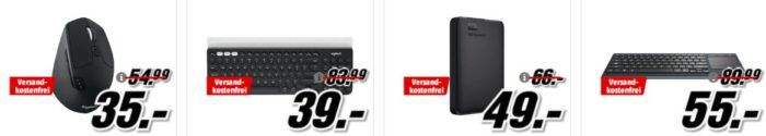 Media Markt: GiGaGünstig Sale für PC Hardware & Zubehör   z.B. LOGITECH K780  Tastatur für 39€ (statt 65€)