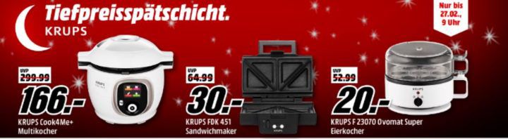 Media Markt Krups Tiefpreisspätschicht: z.B. KRUPS EA8908 Evidence Kaffeevollautomat statt 599€ für 500€