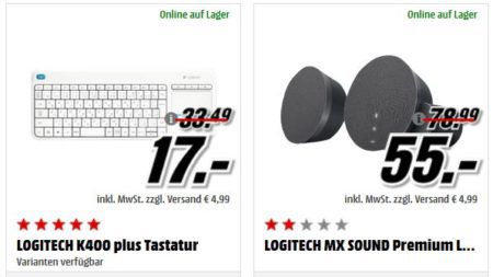 LOGITECH K400 plus Tastatur für 17€ uvm. im Media Markt Dienstag Sale