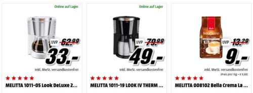 Media Markt Mega Marken Sparen: günstige Artikel von AEG, BRITA, Melitta und SINGER