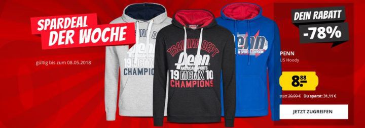 PENN US Sports Herren Hoodies ab je 8,88€ (statt 22€)