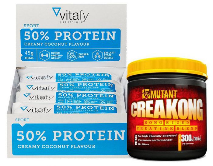 50% Protein Riegel Box (12x 45g) + 300g Creakong für 17€ inkl. VSK