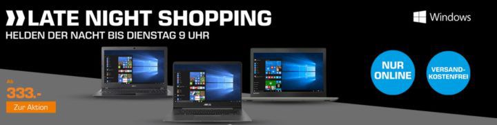 Saturn Windows 10 Helden der Nacht: günstige Notebook z.B. ACER Aspire 3 für 333€