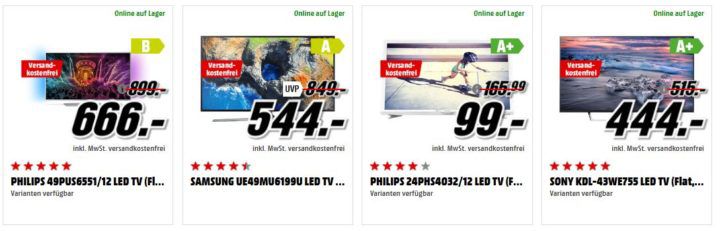 Media Markt Preishammer TVs: z.B. JAY TECH GENESIS 75 Zoll UHD für 1.499€