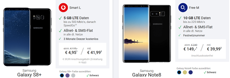 Winter Games by Samsung   z.B Galaxy S8 für 4,95€ + otelo Allnet Flat mit 8GB für 29,99€