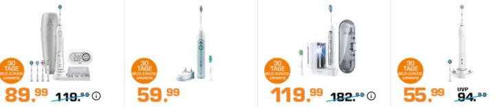 Saturn Late Night Zahnpflege Highligts: z.B. PHILIPS HX 9172/15 Sonicare FlexCare eZahnbürste für 119,99€