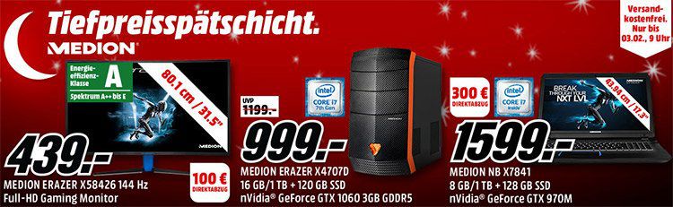 MediaMarkt – Tiefpreisspätschicht: z.B. MEDION AKOYA X58455 MD22455 32 Zoll für 249€ (statt: 304€)