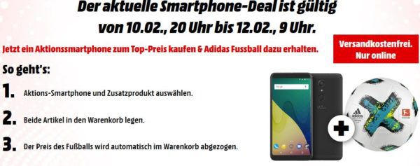 Media Markt Smartphone Fieber + Adidas Fußball: z.B. WIKO View 32 GB Black Dual SIM statt 175€ für 119, €