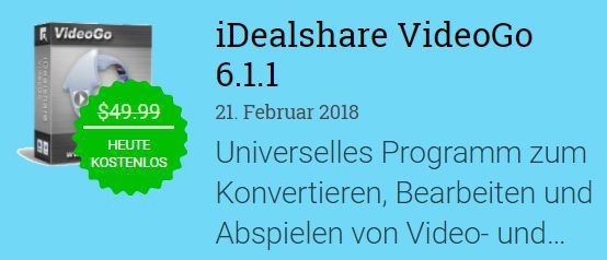 iDealshare VideoGo 6 (Vollversion, Windows) gratis