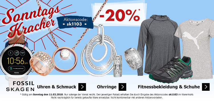 Karstadt Sonntags Kracher mit 20% Rabatt auf Sportkleidung Kleidung und Schmuck