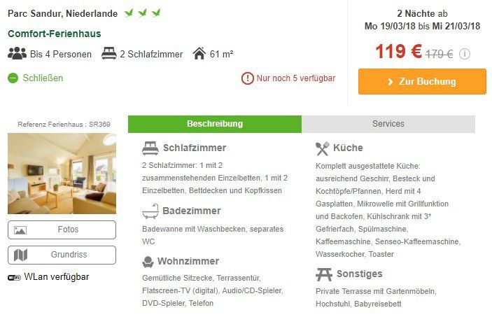 Osterangebote bei Center Parcs z.B. ab 119€ bei 2ÜN für 4 Personen