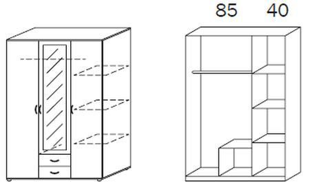 Drehtürenschrank Rush Twin (127cm) für 117€ (statt 199€)