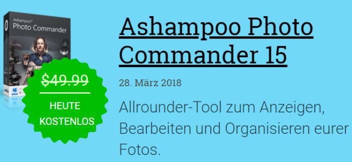 Ashampoo Photo Commander 15 (Vollversion, Windows) gratis