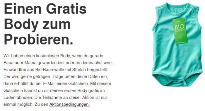 Kostenloser Babybody aus Bio Baumwolle bei Zeeman