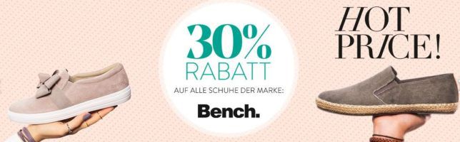 Tipp! 30% Rabatt auf Bench Schuhe bei Roland Schuhe + keine VSK