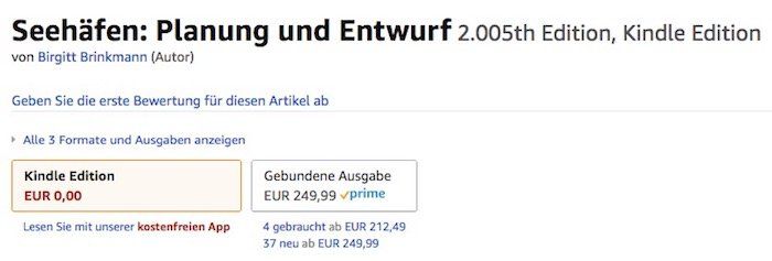 Preisfehler! Seehäfen: Planung und Entwurf Kindle Edition gratis (gebundene Ausgabe sonst 239€)