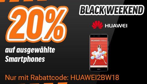 20% Rabatt auf Huawei Smartphones   z.B. Huawei P10 für 359,20€ (statt 386€)