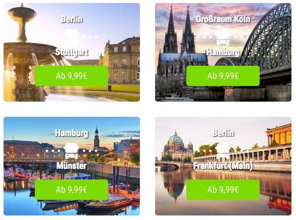 FlixTrain mit 10.000 Tickets (Hin  und Rückfahrt!) für je 9,99€ quer durch Deutschland