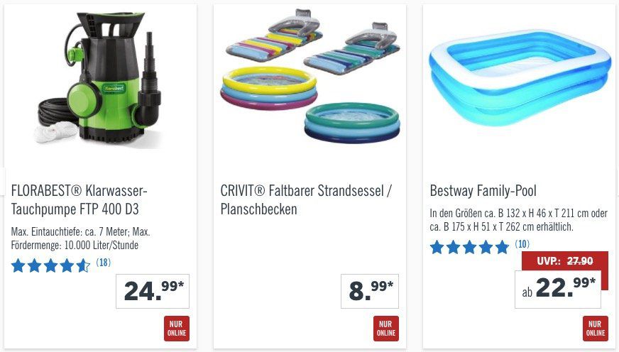 20% Rabatt auf alle Pools und Zubehör bei LIDL (ab 50€)   z.B. Bestway Fast Set Pool 457 x 84cm für 108,15€ (statt 135€)