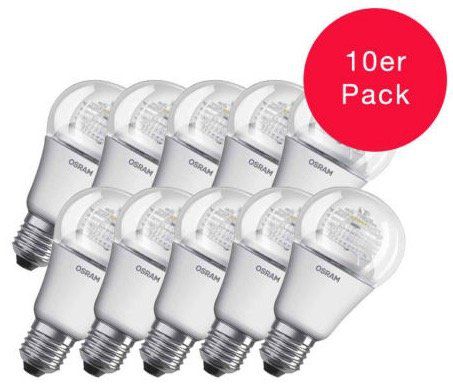 10er Pack Osram STAR 8W E27 LED Birnenlampen für 19,99€ (statt 25€)