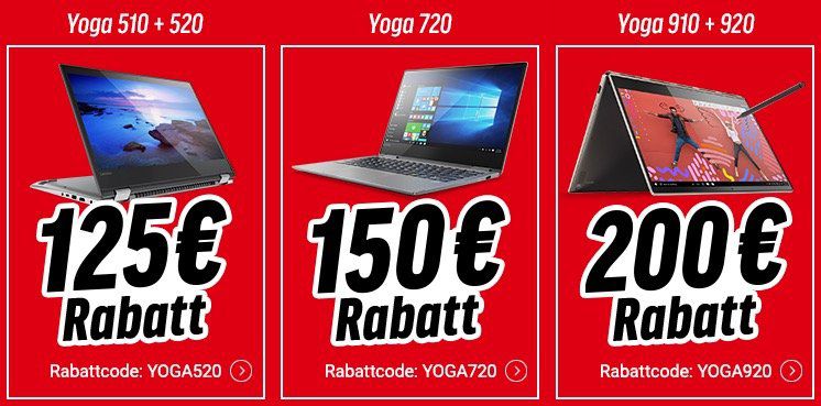 Bis zu 200€ Sofort Rabatt auf Lenovo IdeaPad & Yoga Notebooks