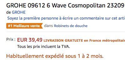 Vorbei! Grohe Wave Cosmopolitan Einhand Wannenbatterie für 46,27€ (statt 110€)