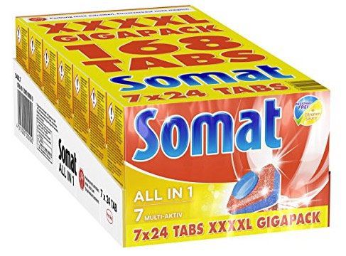 168er Pack Somat 7 All in 1 4XL Spülmaschinentabs ab 13,15€ (statt 18€)