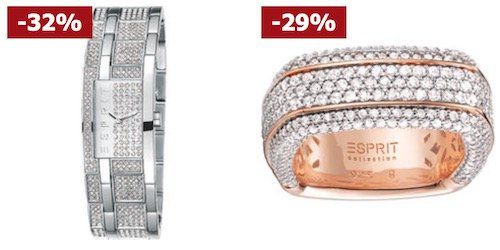 Knaller! Karstadt mit 50% Rabatt auf Esprit Uhren & Schmuck   z.B. Damen Ring Algea für 99,45€ (statt 210€)