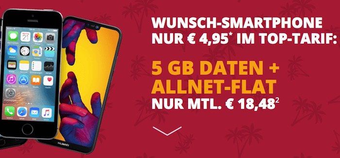 iPhone SE für 4,95€ + Vodafone Allnet Flat mit 5GB nur 18,48€ mtl.