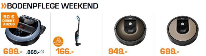 Saturn Weekend Deals: Smartphone, TV, Bodenpflege & IT Hardware Weekend   z.B. SAMSUNG VR2GM Saugroboter für 649€ (statt 865€)