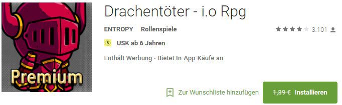 Drachentöter   i.o Rpg (Android) gratis statt 1,39€