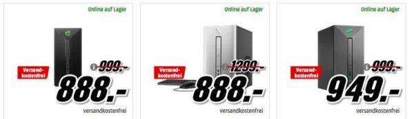 Media Markt HP Tiefpreisspätschicht: günstige Gaming Desktop PCs, Notebooks & Convertible, Monitore und Drucker