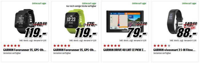 Media Markt Garmin FitnessTracker und Navis Tiefpreisspätschicht: z.B. GARMIN DRIVE 40 LMT CE PKW Zentraleuropa  für 79€ (statt 90€)