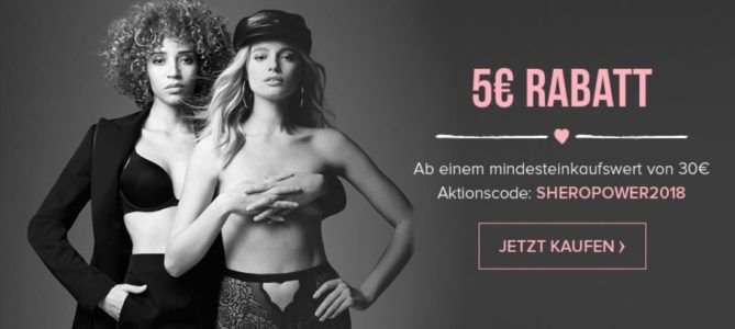 Hunkemöller Frauentag: 5€ Rabatt ab 30€