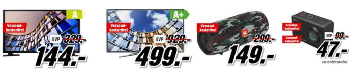 Media Markt Mega Marken Sparen: günstige Artikel von Samsung, JBL, Activeon und Siemens