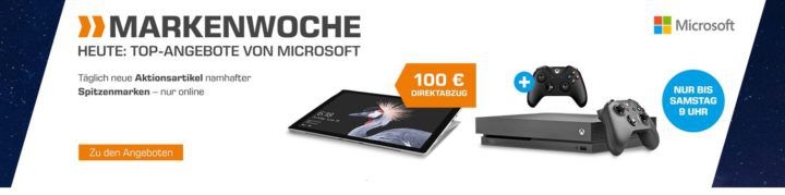 Saturn Markenwoche: heute Top Angebote von Microsoft z.B.  Surface Pro mit 128GB, 4GB RAM für 699€