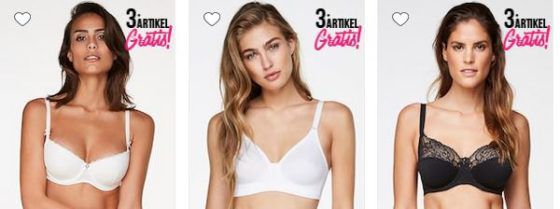 Hunkemöller: Jeder 3. BH gratis oder 2. BH mit 50% Rabatt